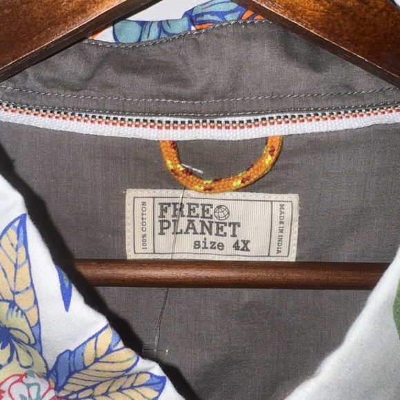 Free Planet Hawaiian Button Shirt Big &‎ Tall Mens 4X  Short Sleeve MSRP $60 NWT - Picture 8 of 11